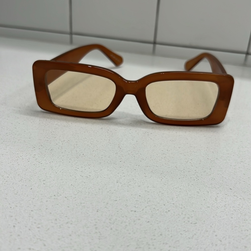 Brown Rectangular Sunglasses - image 2